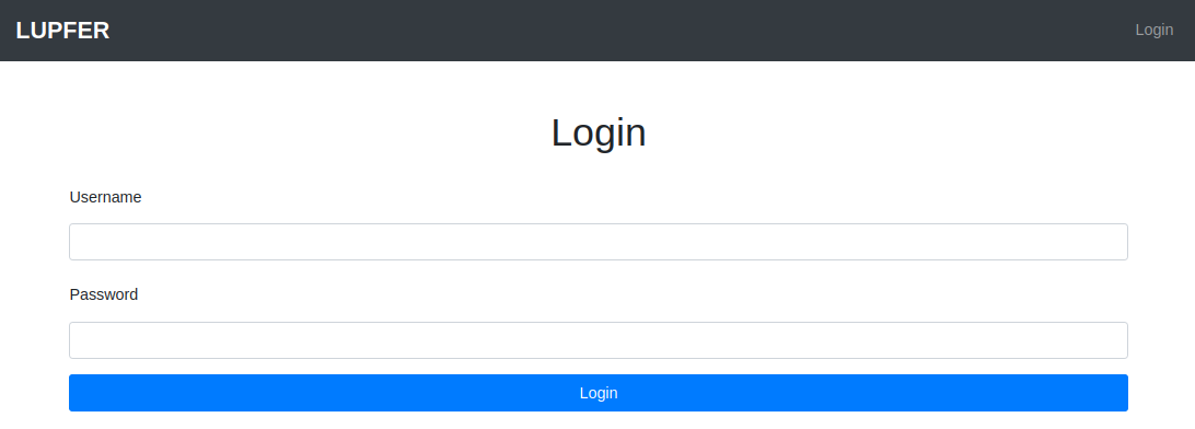 Start page of the LUPFER app