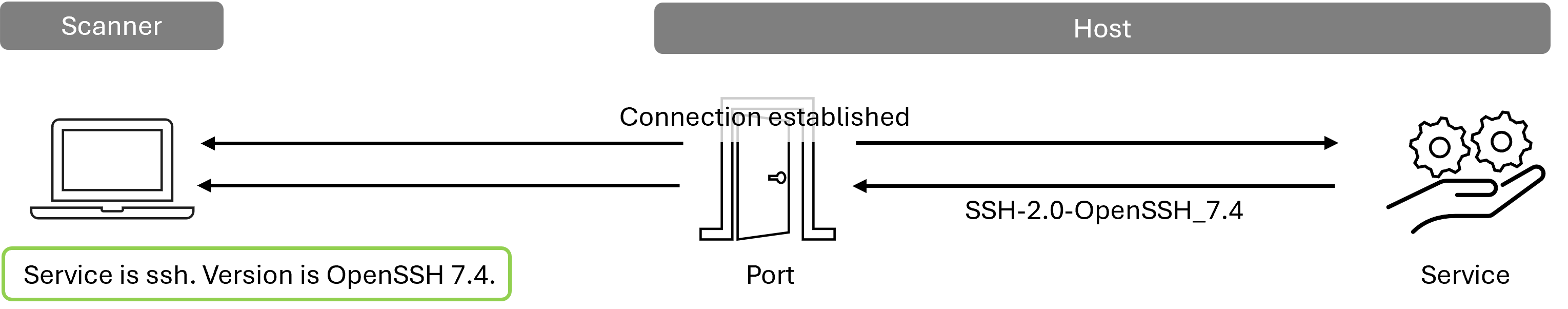 Service detection through banner grabbing