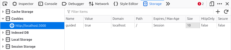 Displaying list of cookies
